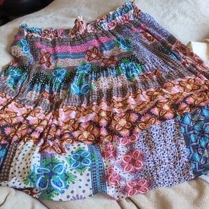 Sunny Leigh Multicolor patchwork Floral A-Line Skirt